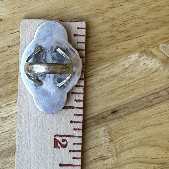 VTG‎ Old Pawn Native American Ring Size 5 Blue Royston Turquoise Stone Sterling - Picture 7 of 8